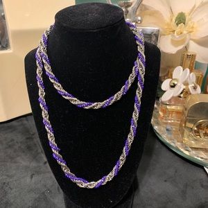 Silver and Navy Necklace